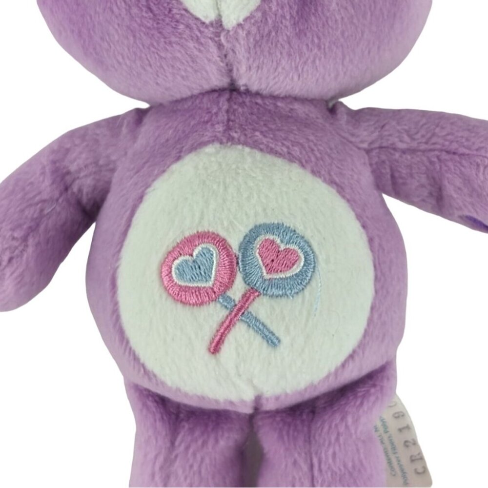 Care Bears Share Bear Plush 9" Purple Lollipop Stuffed Animal Toy 2007 TCFC - Picture 5 of 8